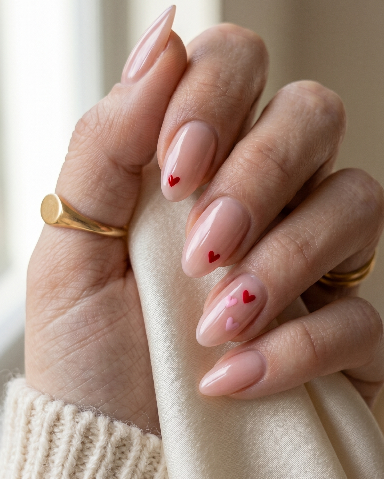 Mini Hearts Nails